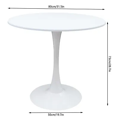 31.5  Tulip Dining Table Round Elegant Furniture Coffee Table Mid-Century White • $122