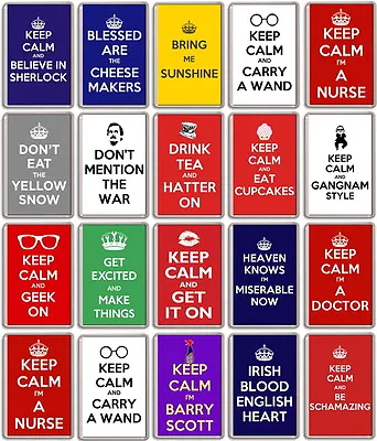 FRIDGE MAGNET - KEEP CALM AND.. (Various Designs) - Large  • £1.55