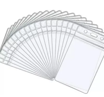 £2.59 • Buy 5x Clear Vertical Waterproof Plastic ID Card Bus Pass Holders 65mmX90mm UKSell