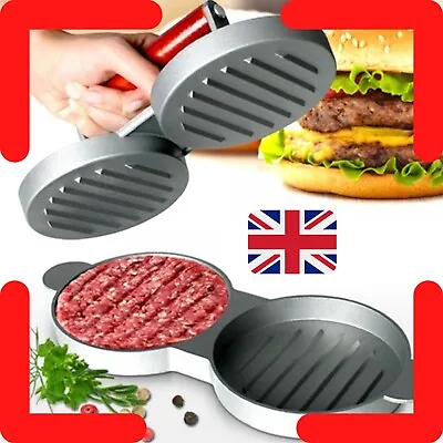 £19.99 • Buy Double Hamburger Beef Burger Quarter Pounder Maker Mould Press Patty Barbecue