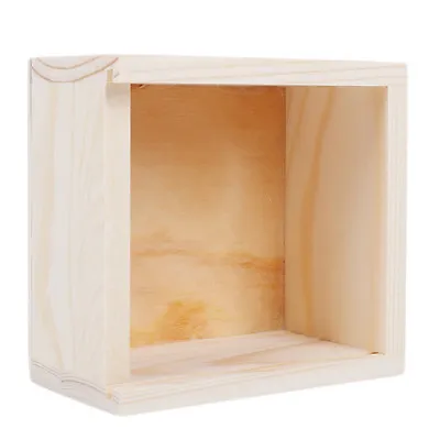 Small Plain Wooden Storage Organizer Box Watch Case Jewelry Square Gadgets FY • $8.15