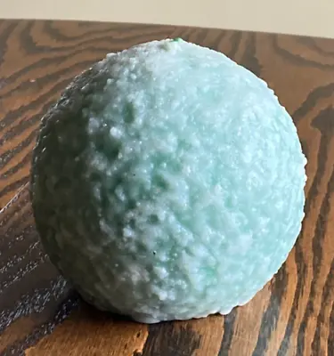 Vintage Unlit Unscented Blue Textured Bumpy Round Ball Snowball Candle 4.5  • $34.97