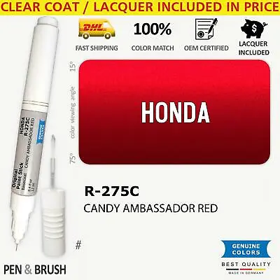 $14.99 • Buy R 275C Touch Up Paint For Honda Red # CANDY AMBASSADOR RED Pen Stick Scratch Chi