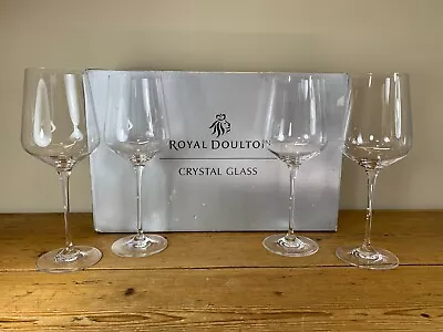 £26.50 • Buy 4 Very Large Royal Doulton Crystal Glass Wine Glasses