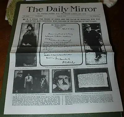 The Daily Mirror 18.4.1912 - 8 Pages - Lots Of Titanic Reports And Pictures! • £25.60