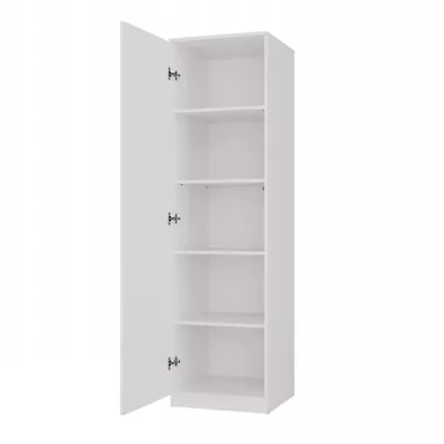 Singe White Modern Wardrobe  – Cupboard With Folding & Hanging Space • £149.99