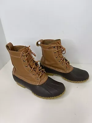 Vintage Womens Ll Bean Duck Boots Size 8 Brown Leather Excellent Condition Rain • $34.97