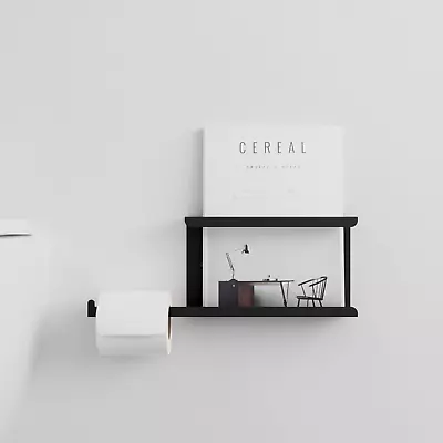 Modern Toilet Paper Holder With Magazine Rack Minimalist Paper Holder Shelf • $49.90