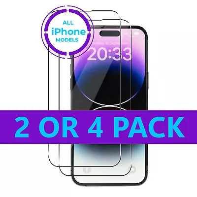 Tempered Glass Screen Protector For IPhone 15 14 13 12 11 XR X XS Pro Max Mini • £3.95