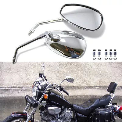 Pair Motorcycle Side Mirrors For Yamaha Yamaha Virago XV 750 1100 250 535 Bobber • $25.62