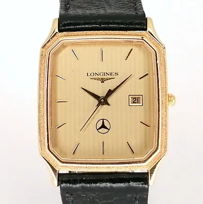 Mens LONGINES Date Mercedes Benz Logo Quartz Swiss L152.2 Tapestry Dial • $350