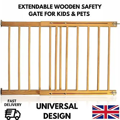 £34.95 • Buy Woden Safety Baby Gate 28.3''- 48'' (72-122cm) Pets Extending Door & Stair Gates