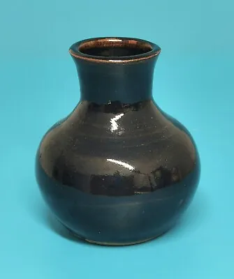 £29 • Buy Matt Grimmitt Winchcombe Studio Pottery Bottle Vase Tenmoku Glaze Embossed Mark