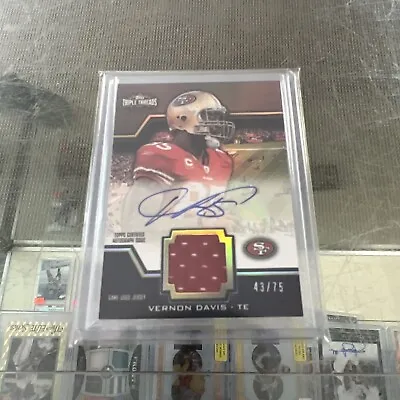 2011 Triple Threads Vernon Davis Unity Jersey Auto Autograph /25 49ers TTUAR-43 • $34.99