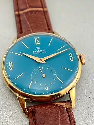 VINT Rolex Marconi Turquoise Dial   Swiss Made Wind Up Ca 57 NO RESERVE PRICE • $1275