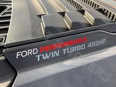 $13.99 • Buy 2 Ford Performance Hood Cowl Sticker Decal, Twin Turbo 450HP, Fits 2017+ Raptor