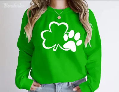 St Patricks Day Mens Ladies T-Shirt Irish Paddys Ireland (Paw Shamrock Swt) • £12.99