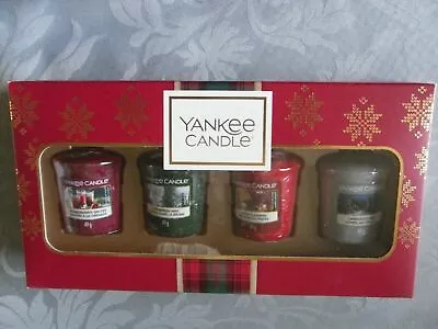 Yankee 2 Sets Christmas 4 X Votive Samplers Gift Set After Sledding Cabin New • £15.95