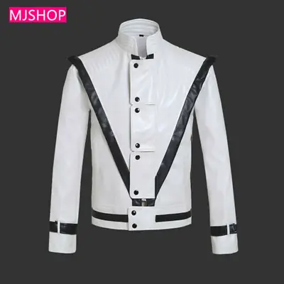 Michael Jackson Thrille Cosplay Costume White Jacket Coat Concert Clothes Suit • $28.49