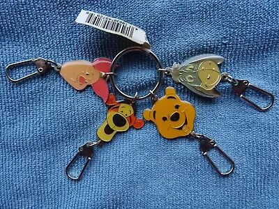 Winnie The Pooh Piglet Eeyore Tigger Key Ring  Vintage Enamel Disney • £9.95