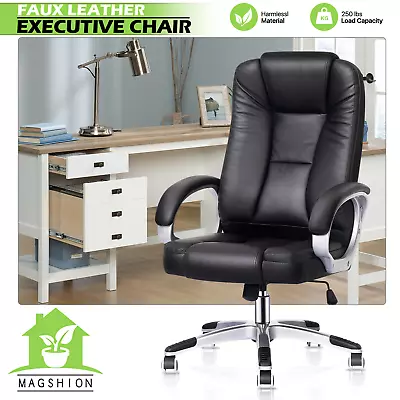 Breathable Leather Office Manager Executive Chair Home Ergonomic Computer Seat • $198.99
