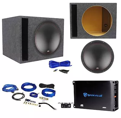 MTX 5515-44 15  800 Watt DVC Car Subwoofer+Vented Sub Box+Mono Amplifier+Amp Kit • $307.85