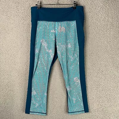 Under Armour Leggings Womens Large Blue Crop Capri Pants Heat Gear Athleisure • $15.99