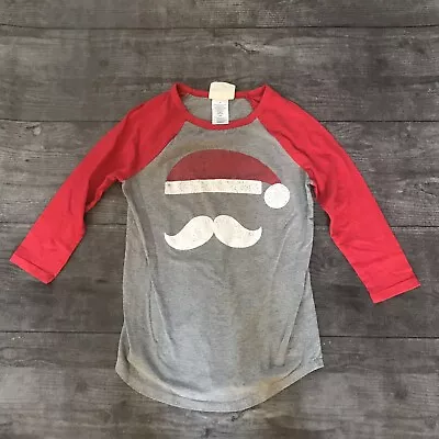 Women’s Modern Lux Mustache Santa Long Sleeve Shirt XS • $1.99