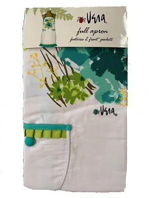 Vera Neumann Aqua Flower Full Apron With 2 Front Pockets • $29.99