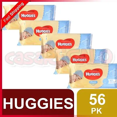 $31.37 • Buy Huggies Pk56 Baby Wipes Pure Unscented Sticky Top