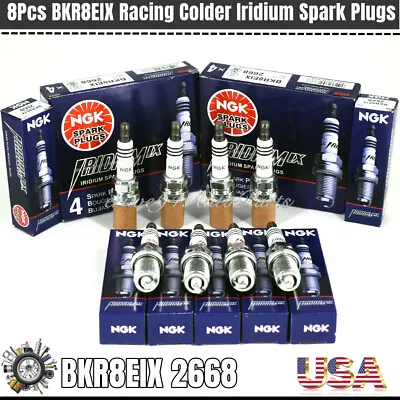 Set Of 8 NGK BKR8EIX Iridium Spark Plugs Racing Colder Genuine 2668 • $29.99