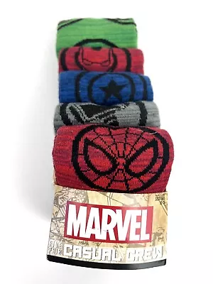 New Marvel 5 Pair Casual Crew Socks Men’s 10-13 Bioworld • $9.49