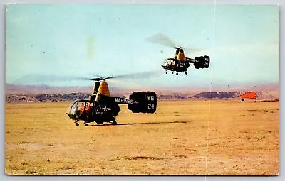 Camp Pendleton Air Strip CA~HOK Helicopters~1st Marine Div Squadron Six~1969 • $11