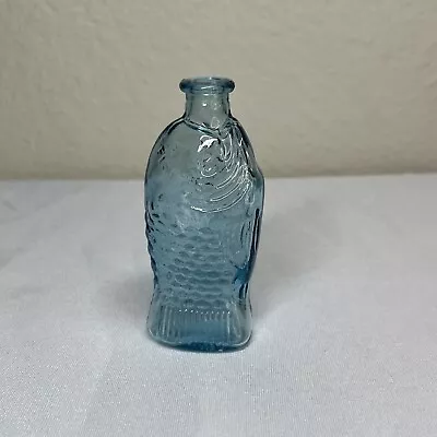 Vintage Mini 3” Fisch’s Bitters Blue Fish Bottle Made In Tiawan • $10