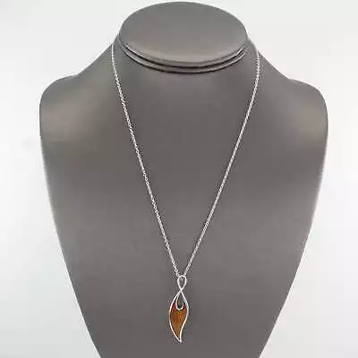 Necklace Na Hoku Sterling Silver Dainty Chain Enamel Maile Leaf Vintage • $149.95