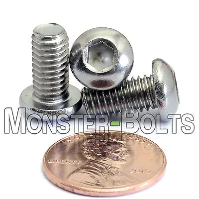 6mm X 1.00 X 12mm - Qty 10 - A2 Stainless Steel Button Head Screws  M6-1.0 X 12 • $5.56