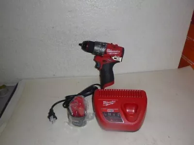 MILWAUKEE M12 FUEL 12V Lithium-Ion Brushless Cordless 1/2 In. Hammer Drill Kit • $99.99