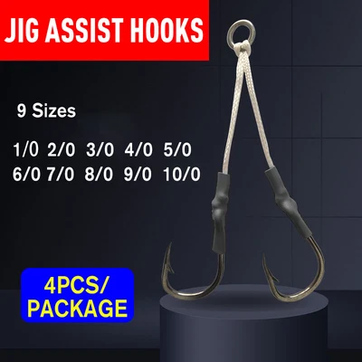 4X Twin Hook Jig Assist Hooks Fishing Lures Micro Slow Inchiku Jigs Octo Micro • $6.62