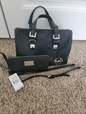 Michael Kors Grayson Signature Satchel W/ NWT MK Wallet • $130