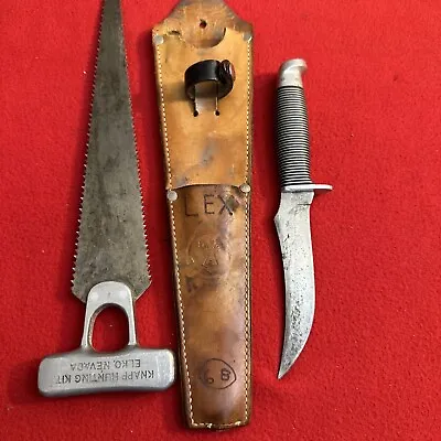 Vintage Knapp Hunting Kit PAT  USA Sport Saw & Schrade RLKO NV Knife#A7 • $130