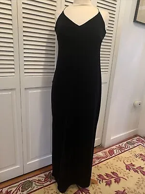 Clockhouse Black Velvet Evening Dress With Side Slits Size XS See Measurements￼ • $25
