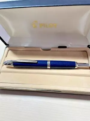 £129 • Buy Pilot Capless Carbonesque Fountain Pen - Blue - 14k Broad Nib - Rhodium Trim