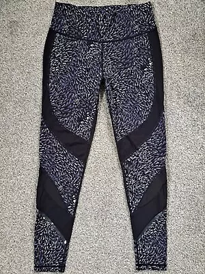 Sweaty Betty The Power Leggings 7/8 Purple Geometric With Mesh Panels Size S • £29