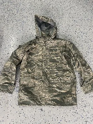Military USAF Gore-Tex All Purpose Tiger Stripe Camouflage Parka Small Short • $49.99