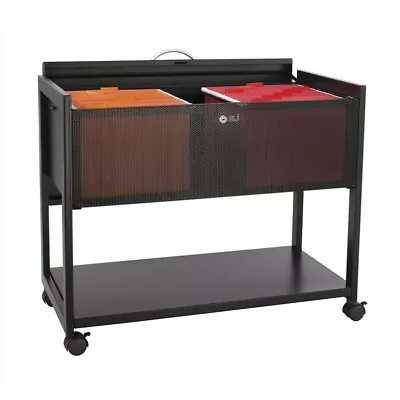 Safco Mobile File With Locking Top In Black • $394.99