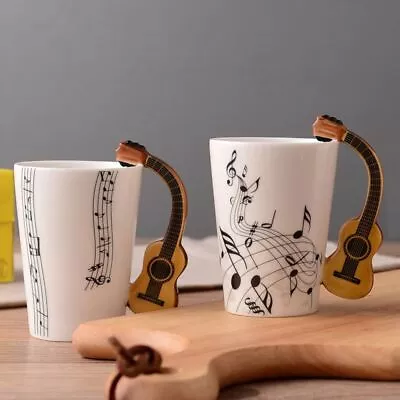 Guitar Violin Style Music Ceramic Mug 240ml Coffee Cup Creative Breakfast Cup • $10.96