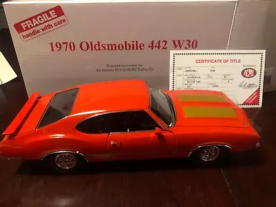 Danbury Mint 1970 Oldsmobile 442 W30 Diecast 1/18 ACME Rallye Red • $299