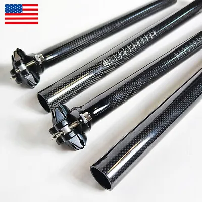 27.2/30.8/31.6mm Carbon Fiber Seat Post MTB Road Bike 350/400mm Seatpost Tube • $31.12