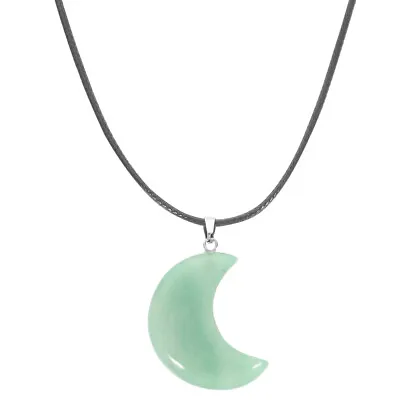  Aventurine Jade Moon Pendant Jewelry Men And Women Necklace • £7.98