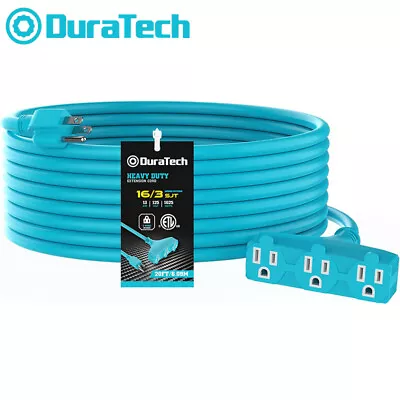 DuraTech 20 Ft Heavy Duty Outdoor Extension Cord 16/3 SJTW 13 A 3 Prong Plug NEW • $25.99